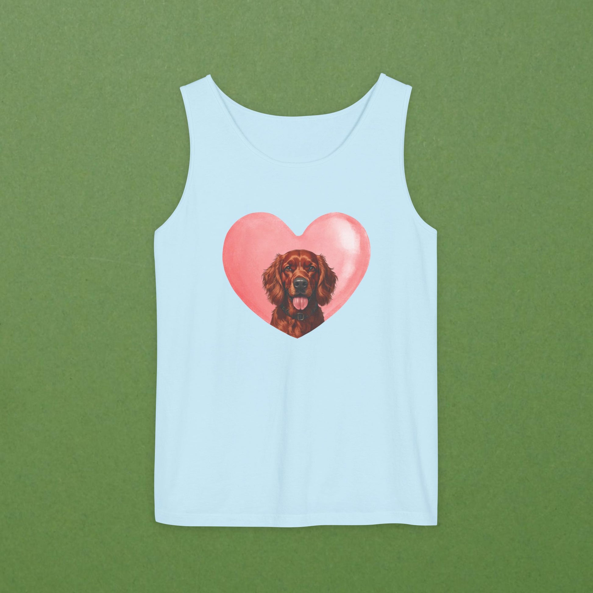 Irish Setter Pink Heart Unisex Tank