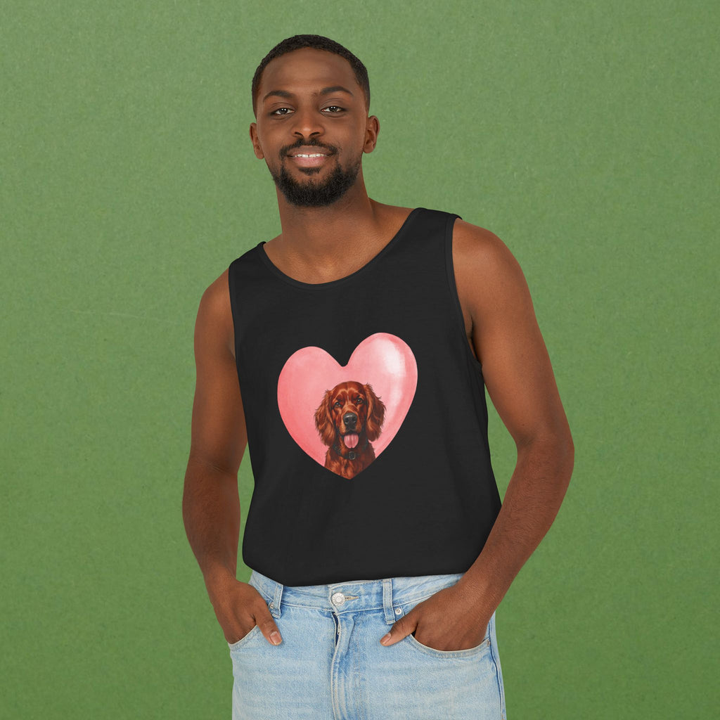Irish Setter Pink Heart Unisex Tank