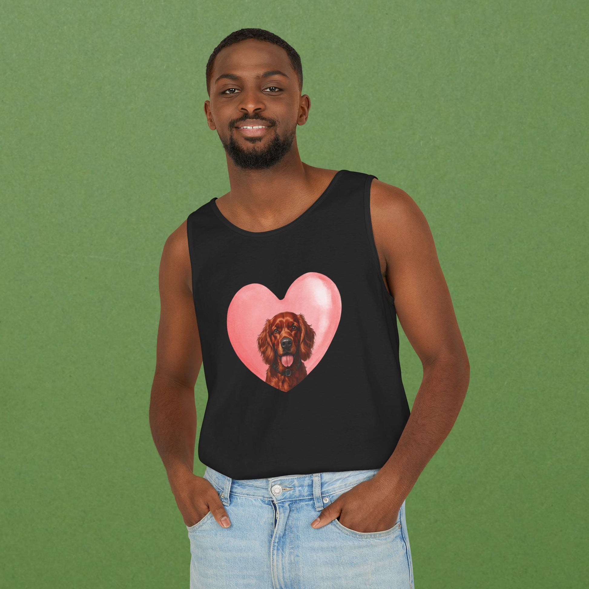 Irish Setter Pink Heart Unisex Tank