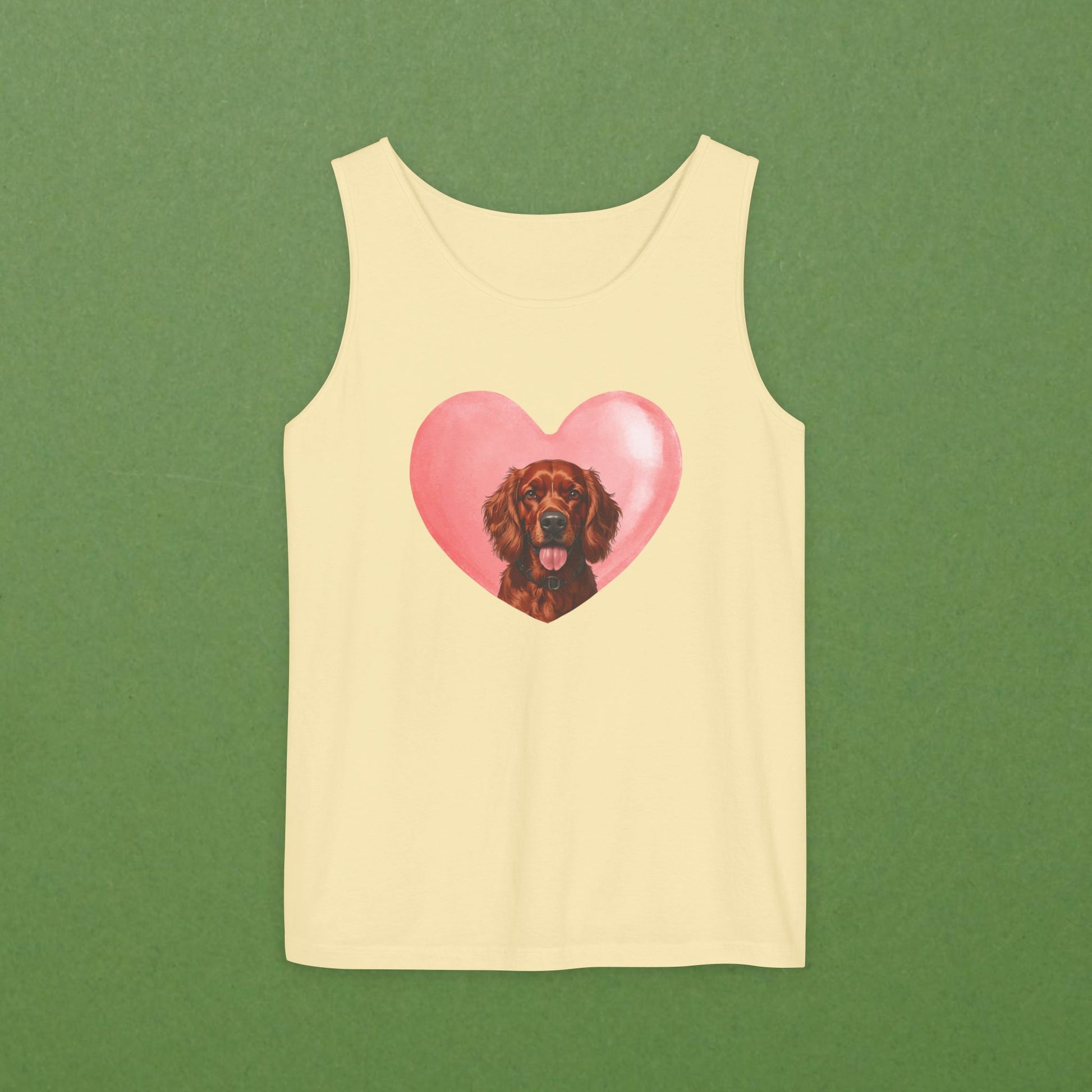 Irish Setter Pink Heart Unisex Tank