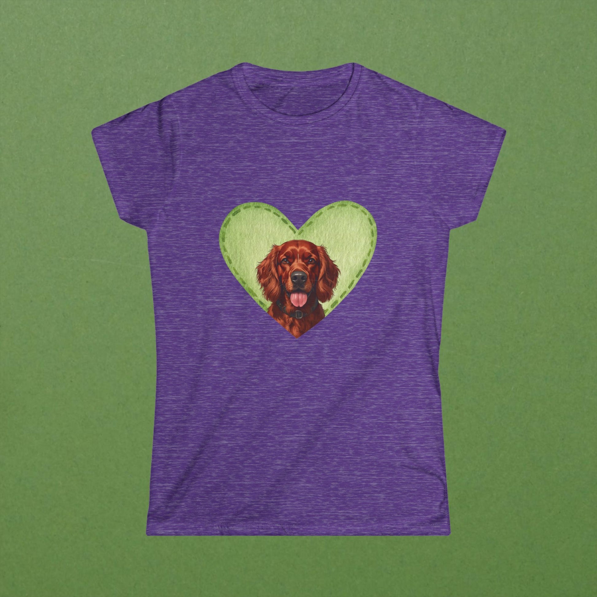 Irish Setter Green Felt Heart Tee