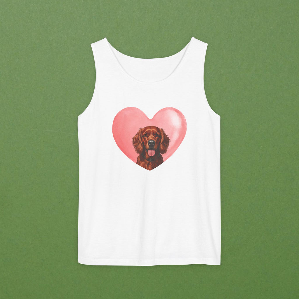 Irish Setter Pink Heart Unisex Tank