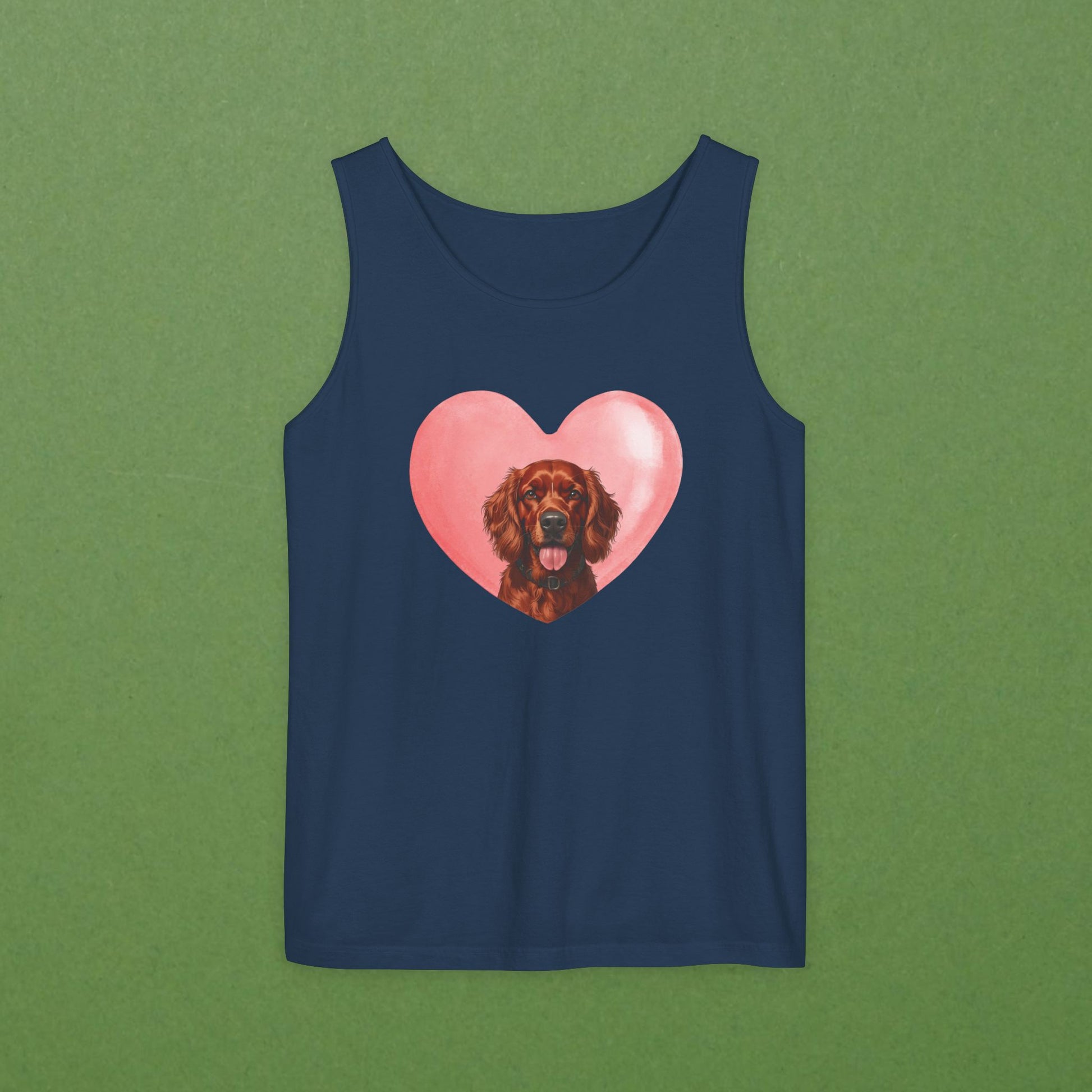 Irish Setter Pink Heart Unisex Tank