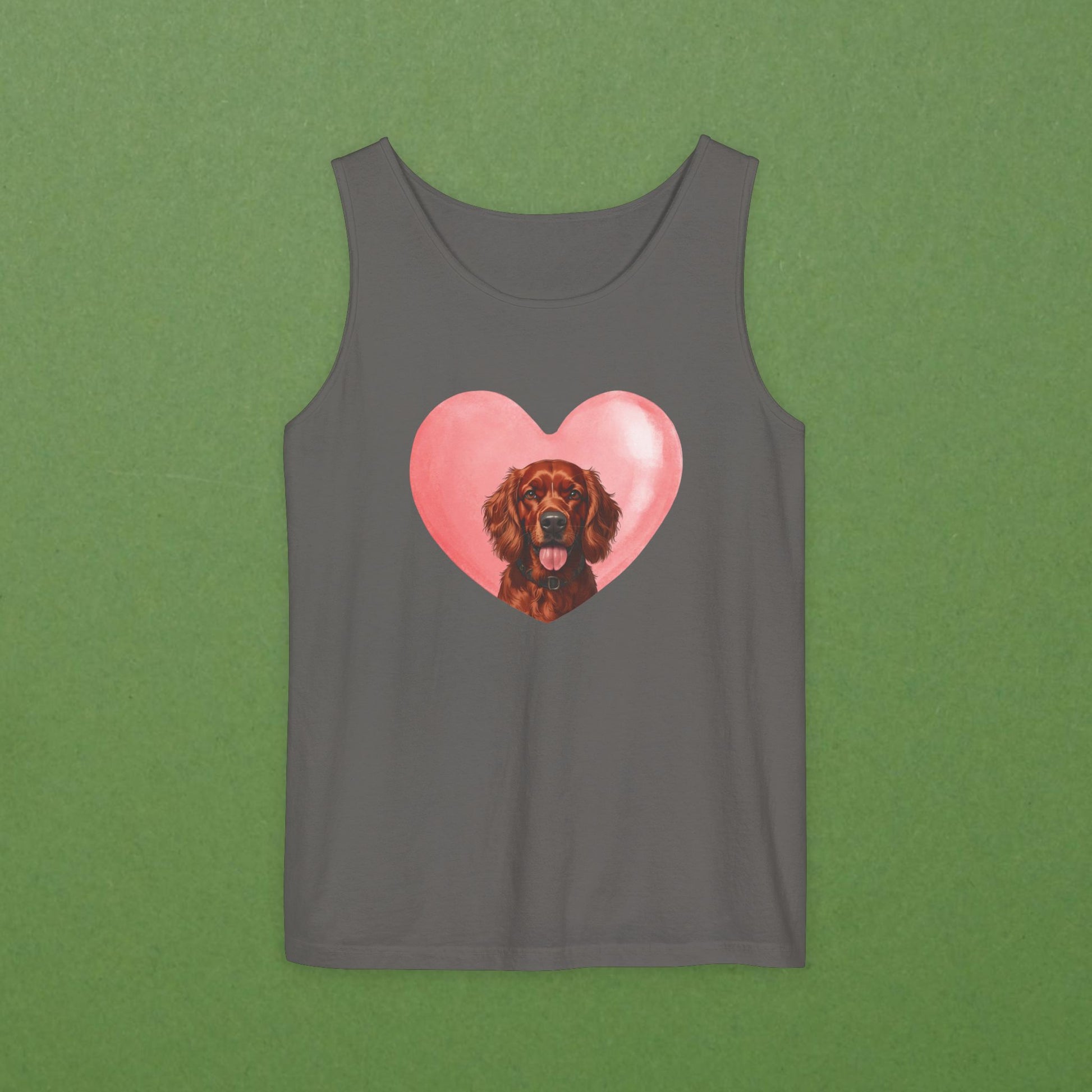 Irish Setter Pink Heart Unisex Tank