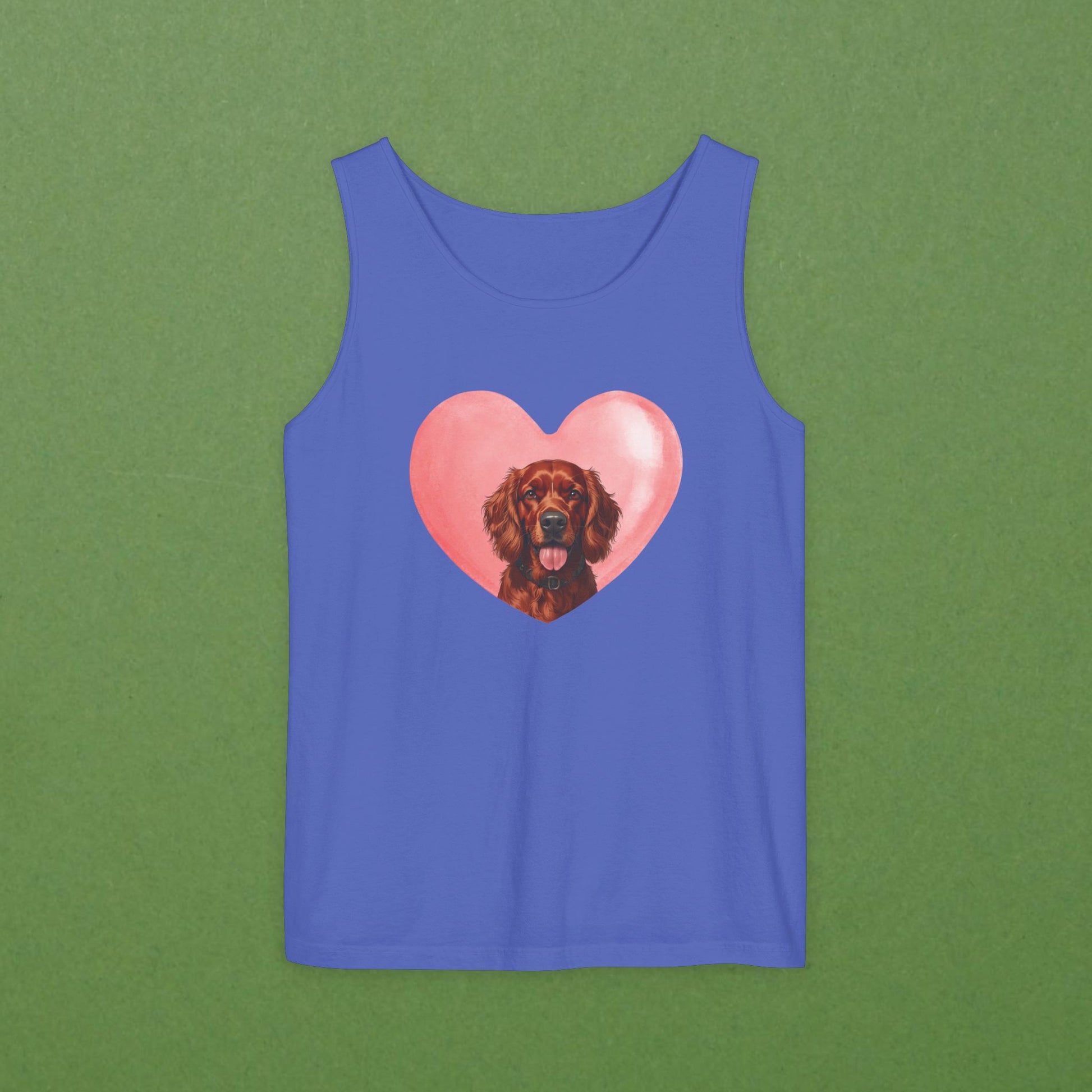 Irish Setter Pink Heart Unisex Tank