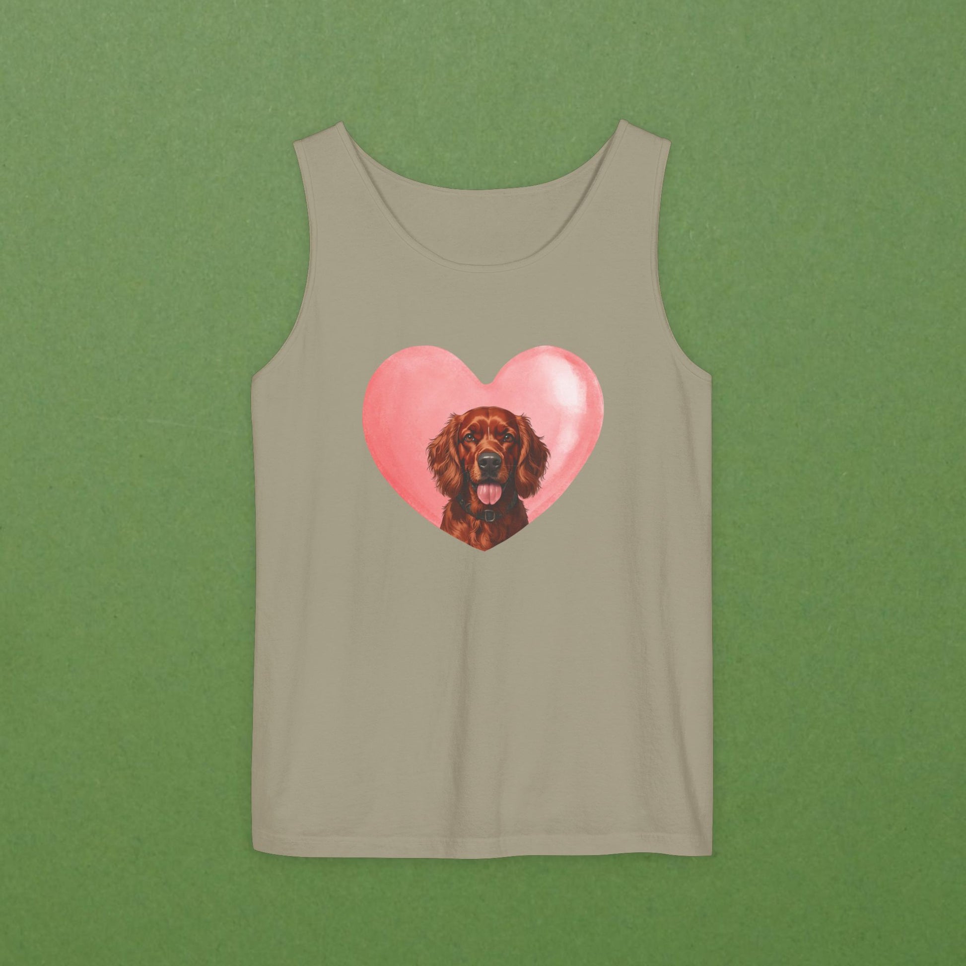 Irish Setter Pink Heart Unisex Tank