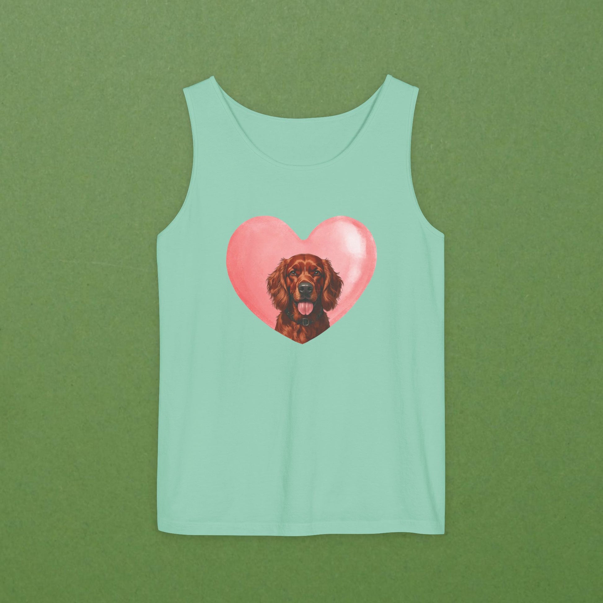 Irish Setter Pink Heart Unisex Tank