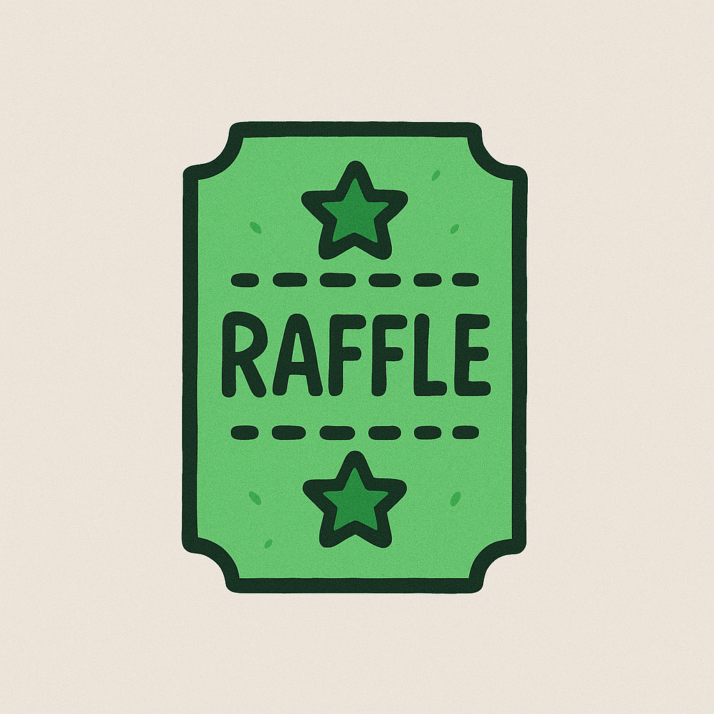 6 RAFFLE TICKETS: Distributed across all 6 prizes